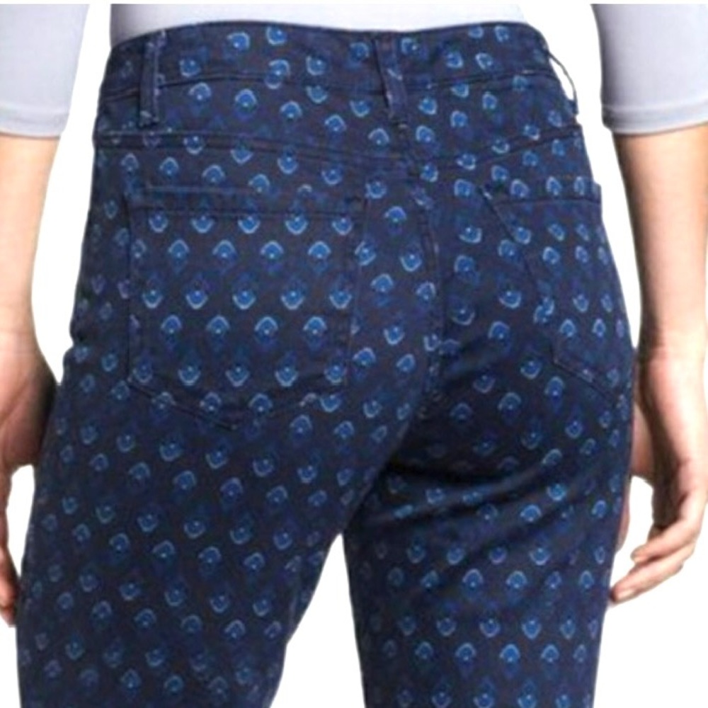 Jones New York Jeans Size 10 Secret Slimming Boho Print Bleecker Ankle Zip Blue…